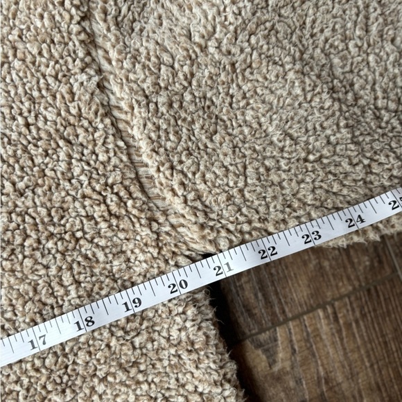 Old Navy Quarter Zip Sherpa Front Pockets Beige Women's Size Small - Picture 7 of 10